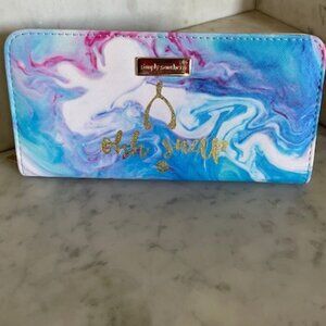 SIMPLY SOUTHERN "ohh snap" Wishbone Marble Blue Pink Purple Print Long W…